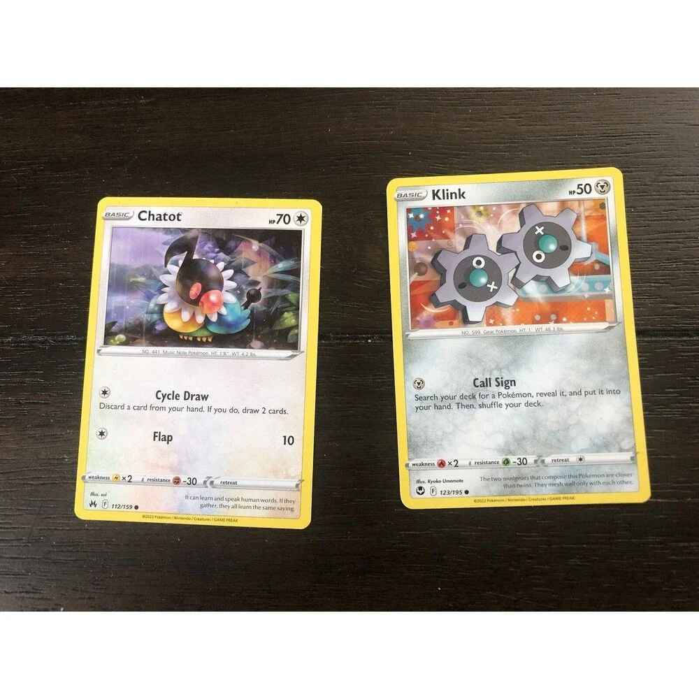 Chatot Cycle Draw & Klink Call Sign Pokemon‎ Cards- 2